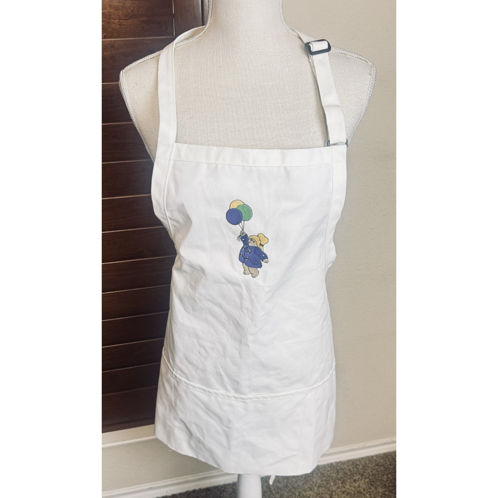 Paddington Bear Apron White Fame Made in USA chef art embroidered